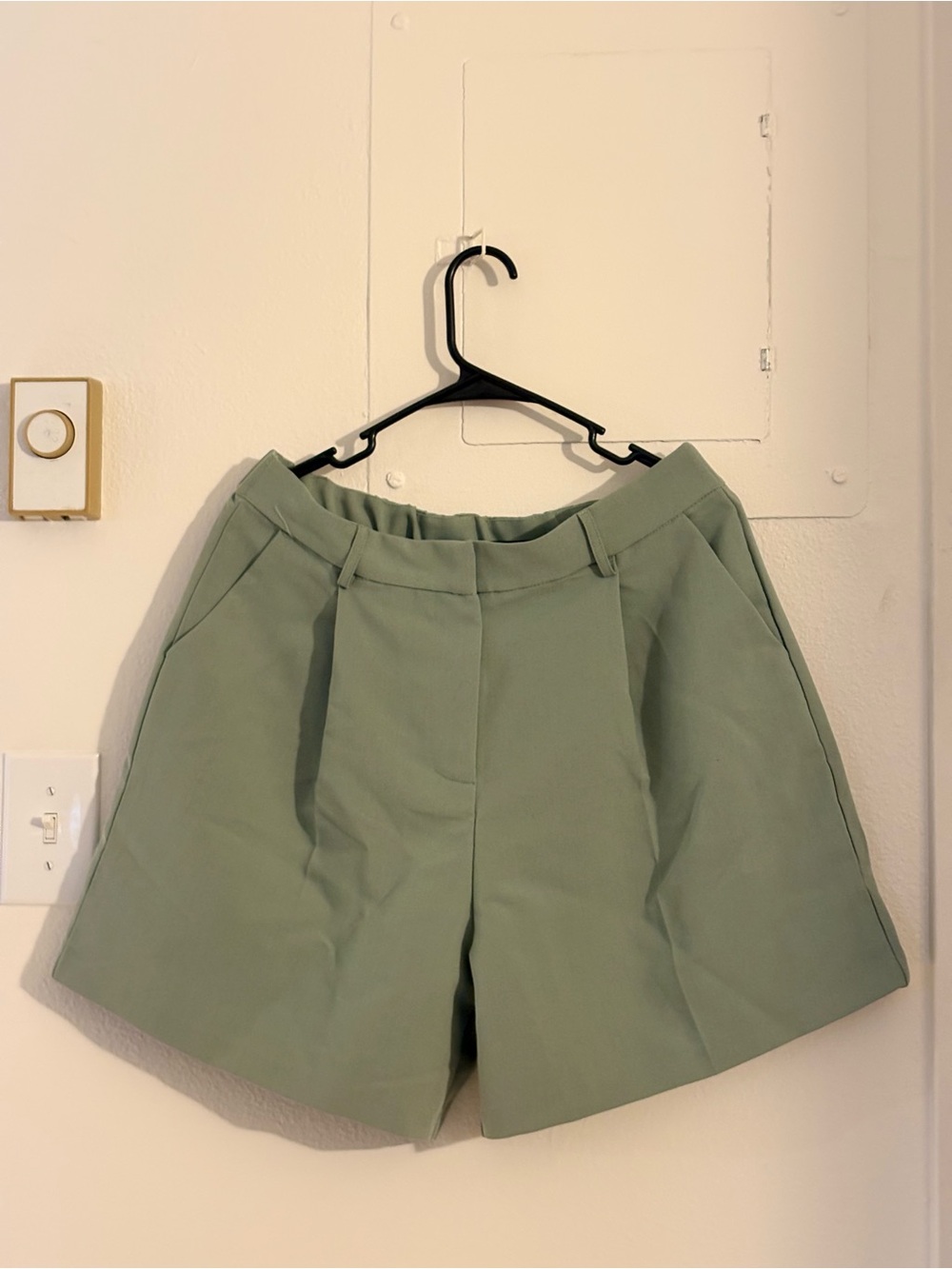 Double Zero High-Waist Sage Green Bermuda Shorts